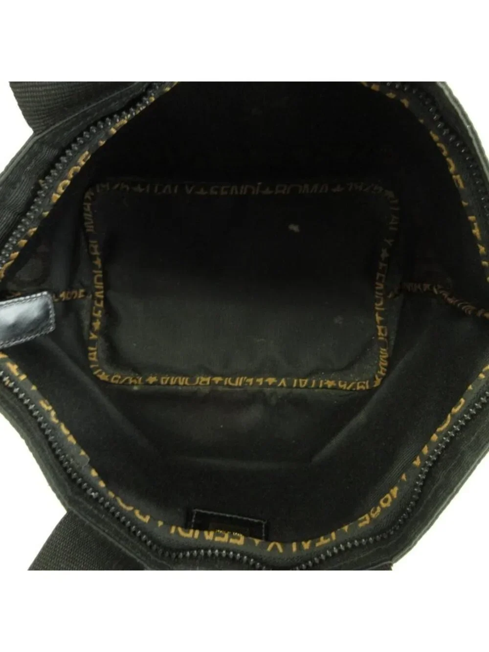 Fendi Vintage Mini Tote Bag Nylon Logo Black